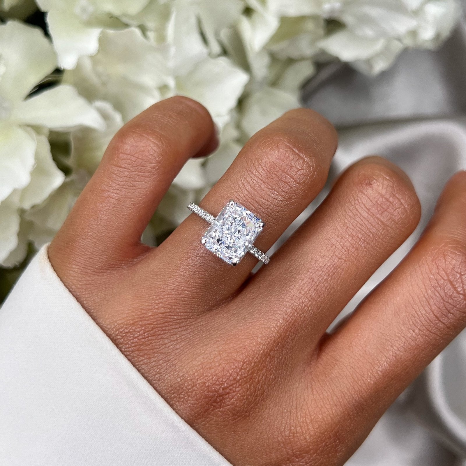 Sterling Silver Radiant Cut Classic Ring