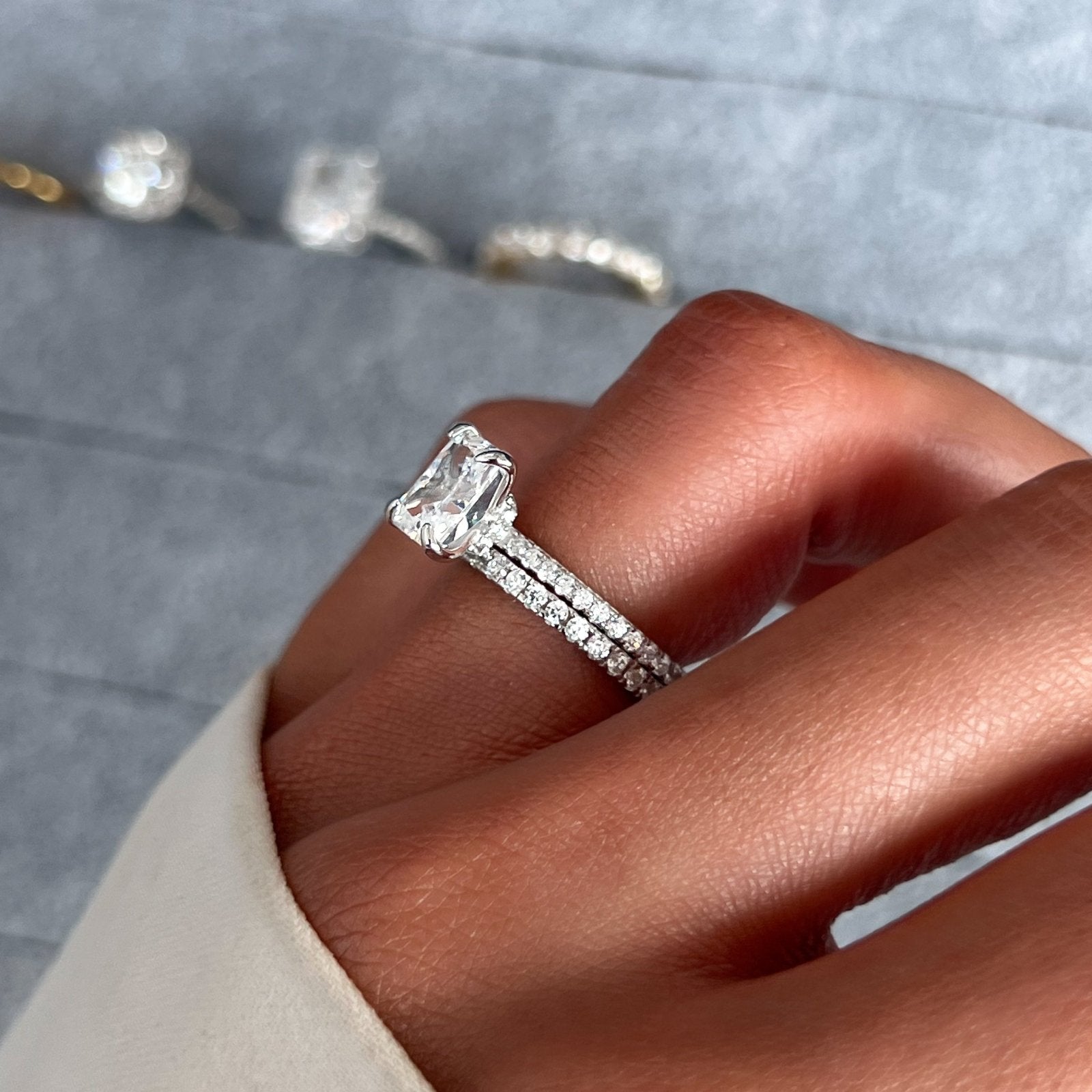 Sterling Silver Mini Surprise Ring Wedding Set