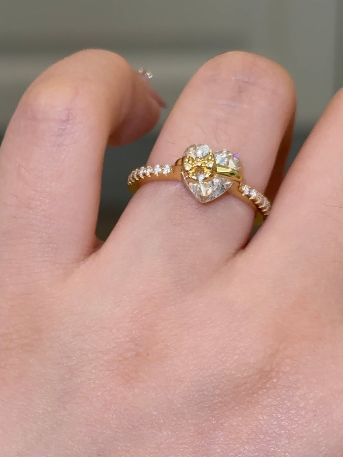 Gold Love Story Heart Ring