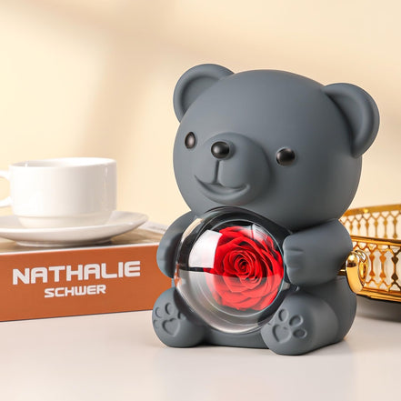 Rose Teddy Bear Jewelry Box