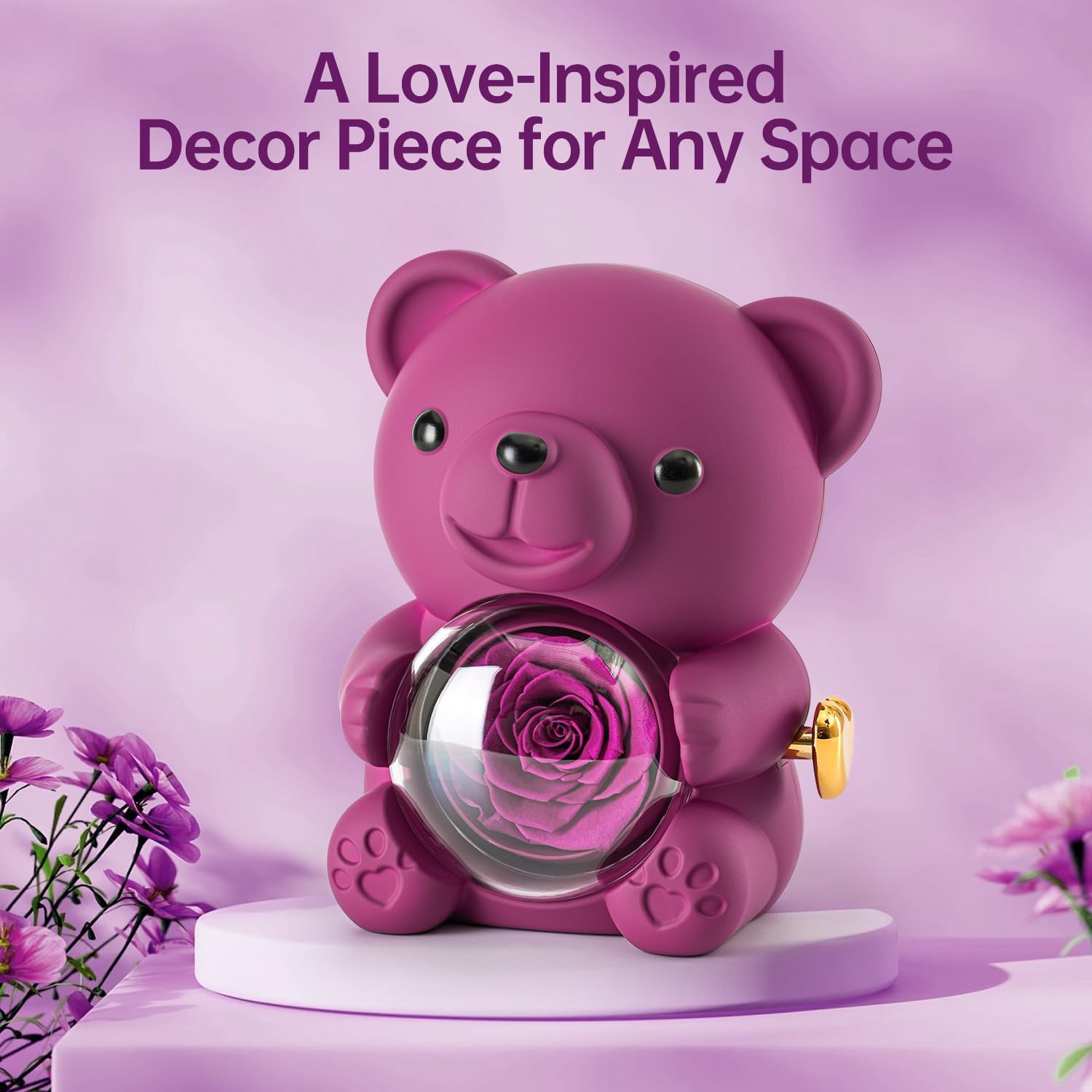 Rose Teddy Bear Jewelry Box