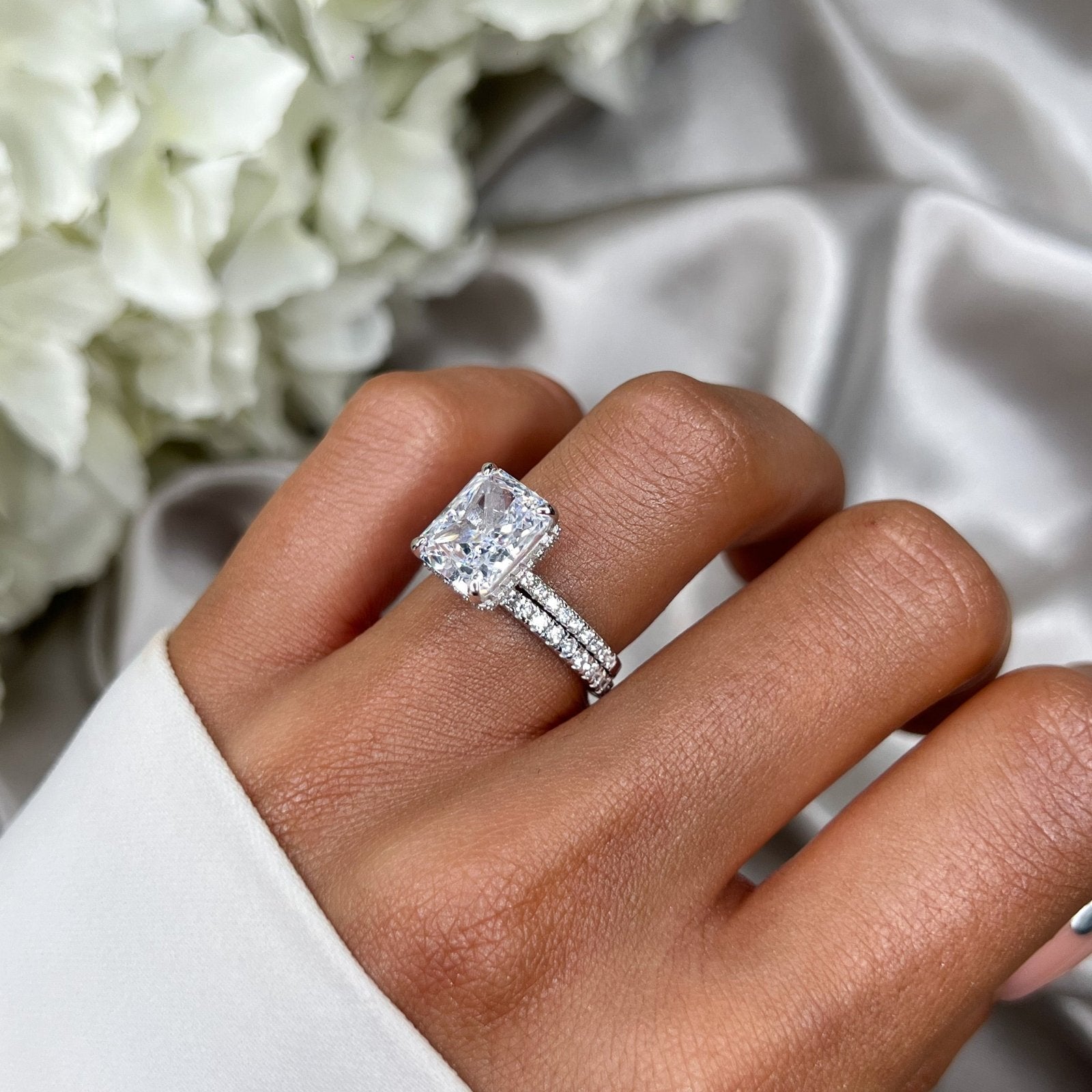 Sterling Silver Radiant Cut Classic Ring