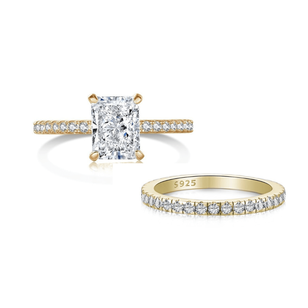 Gold Mini Surprise Ring Wedding Set