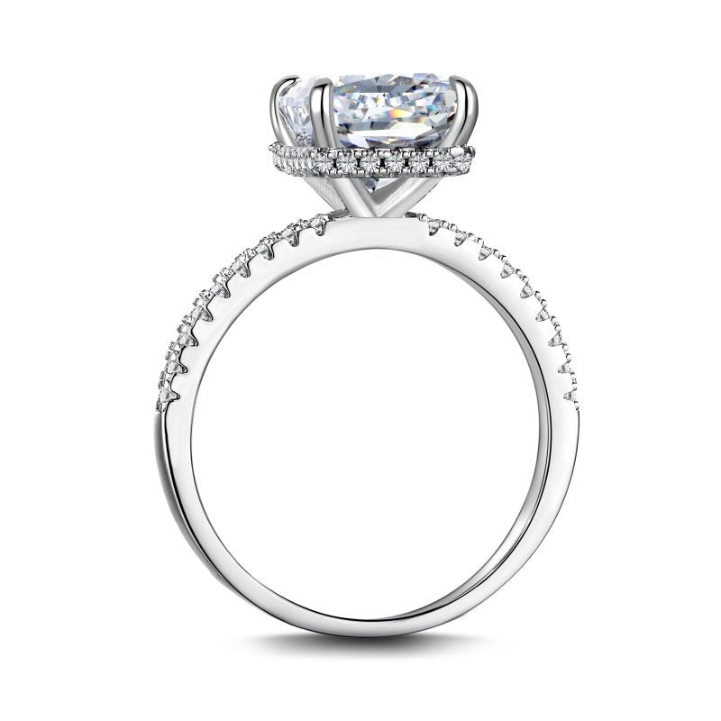 Sterling Silver Radiant Cut Classic Ring