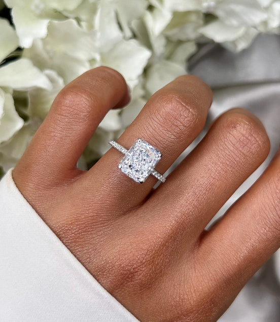 Sterling Silver Radiant Cut Classic Ring
