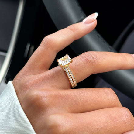 Gold Mini Surprise Ring Wedding Set