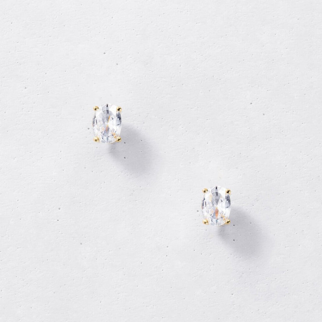 Dainty Oval Stud Earrings