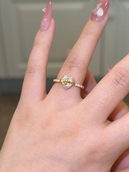 Gold Love Story Heart Ring