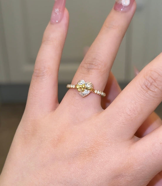 Gold Love Story Heart Ring