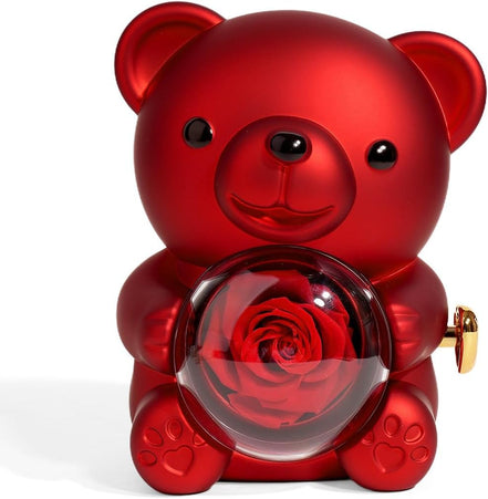 Rose Teddy Bear Jewelry Box