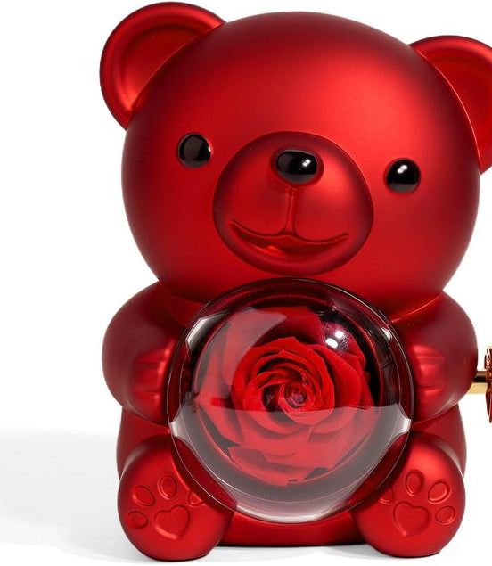 Rose Teddy Bear Jewelry Box