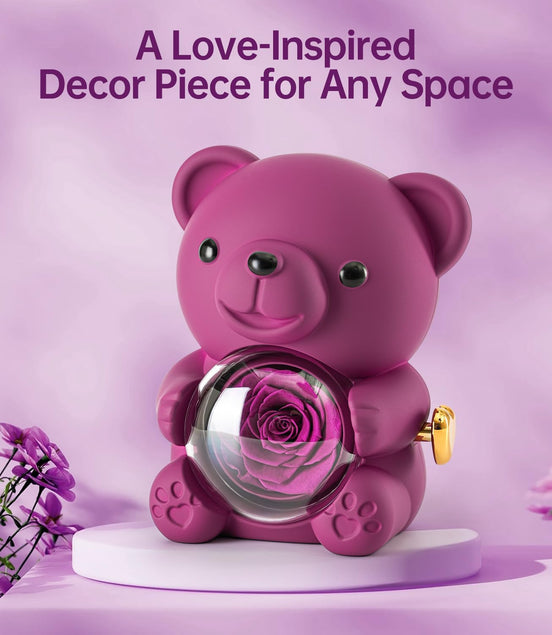 Rose Teddy Bear Jewelry Box