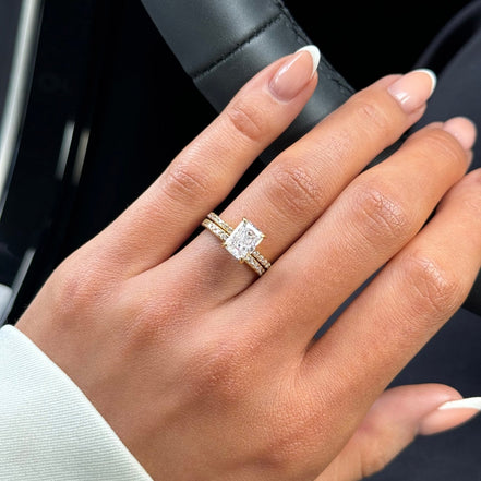 Gold Mini Surprise Ring Wedding Set