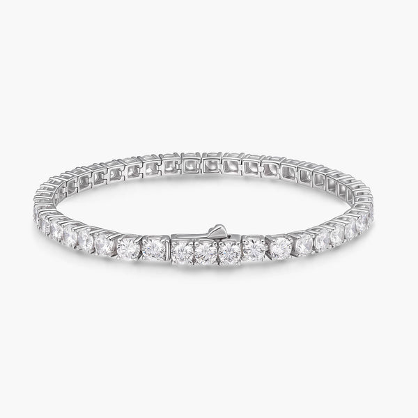 Mens Sterling Silver Tennis Bracelet (3.5mm)
