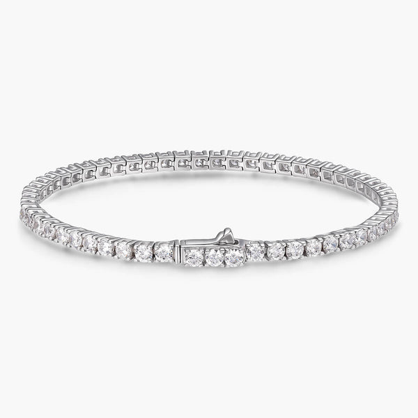 Mens Sterling Silver Tennis Bracelet (2.5mm)