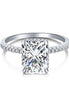 Sterling Silver Radiant Cut Classic Ring