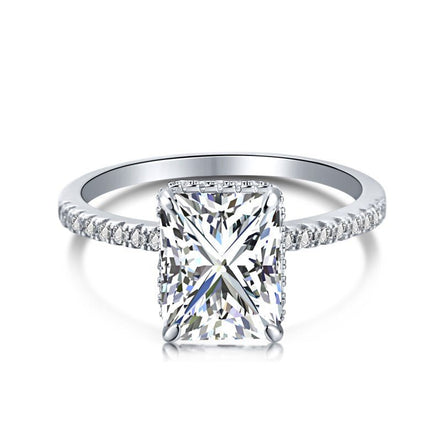 Sterling Silver Radiant Cut Classic Ring