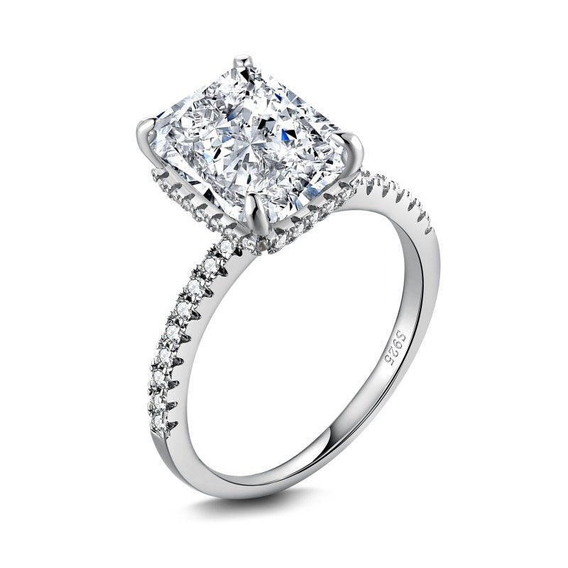 Sterling Silver Radiant Cut Classic Ring