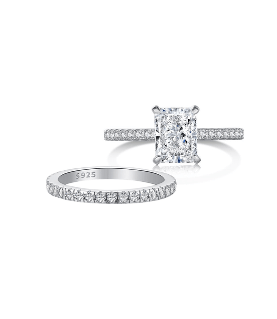 Sterling Silver Mini Surprise Ring Wedding Set